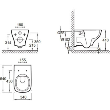 EDE103-BL Унитаз c инсталляцией Struktura, сиденье тонкое микролифт, панель для двойного смыва, матовый черный (E36495-NF+E36496-BL+EDE102-00+E28931 EDE103-BL-6