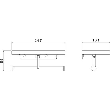 AQ4919MB ЕВРОПА бумагодержатель двойной с полкой, матовый черный AQ4919MB-9