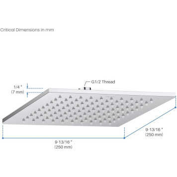 AQ2076CR квадратный верхний душ 2502507 мм AQ2076CR-6