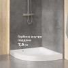 Поддон для душа полукруглый керамический RGW CR/R 900x900