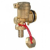 Конечный элемент коллектора 1 с вмонтированным спускным отсечным клапаном и автоматическим воздухоотводчиком, хромированный