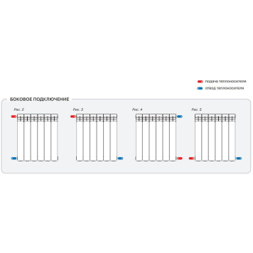 Rifar Monolit 500 12 секций, боковое подключение (белый)-3