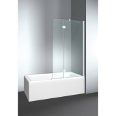 VismaraVetro Шторка на ванну PV 64х150Hсм, размер 100-102(60+40)см, DX (правая), стекло Transparent 04, Bright Silver 21, петли С67 внутр. Откр., TPA. VPV042106401500DT