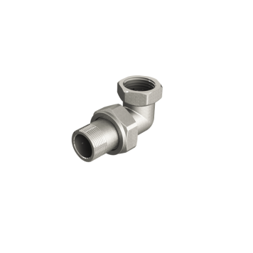 Сгон американка, угловой, НВ, 1, 1, TIN латунь, конусное уплотнение с O-ring
