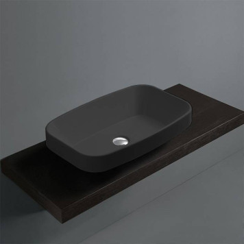Simas Baden Baden Раковина накладная 60х38 см, без отв. для смесителя, цвет: nero matt. BB11 nero matt