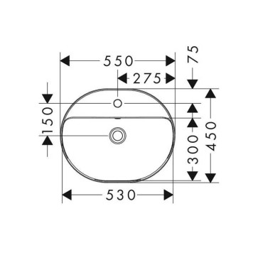 Hansgrohe Xuniva U Раковина 55х45см., 1 отв., встраиваемая, цвет: белый. 60161450-5