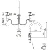Gattoni TRD Смеситель для раковины, 3 отв., ручки Paris, цвет: золото 24К