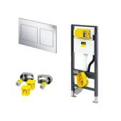 Комплект, Viega, Prevista, инсталляция   клавиша смыва   крепеж для унитаза, цвет клавиши смыва-хром (3 коробки)