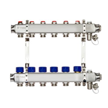 Комплект коллекторов Ридан SSM-6R set с кронштейнами, 6 контуров 088U0976R
