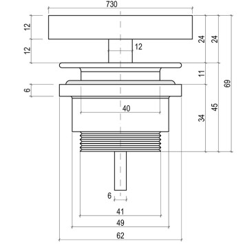 Salini D604 Донный клапан для раковины, фиксированный, S-Stone, цвет: белый. 166202G-2