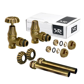 Комплект угловых вентилей SR Rubinetterie Floral Old Style 1/2” x 24/19, цвет бронза A339-1500Z0P0