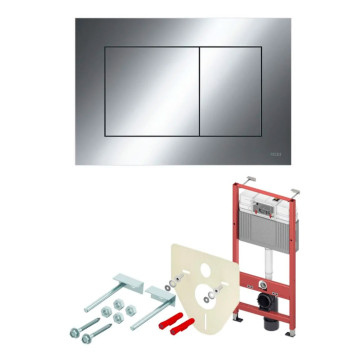 TECE Комплект TECEbase 3.0 c кронштейнами, звукоизоляцией, панелью смыва TECEnow, цвет: хром глянцевый. N500412