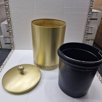 3SC Bally Ведро Oslash;22х30см., с крышкой, ручка Zar, цвет: Matt Satin Brass-5