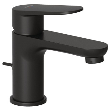 Kludi 322663975 X1 oднорычажный смеситель на умывальник 75, с донным клапаном, черный матовыйовый 322663975