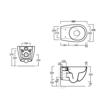 Simas Vignoni Унитаз подвесной 56х36,5см., безободковый, смыв TORNADO (green vertigo), цвет: cemento matt-1