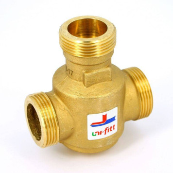 Клапан трехходовой термостатический 60˚С Uni-Fitt Н 11/4 для напольных котлов боковое смешение Kvs 9-2