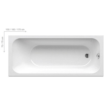 Ravak Chrome Slim Ванна 150х70см, встраиваемая, цвет: белый. C721300000-4