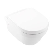 VilleroyBoch Architectura Унитаз подвесной 37x53см, безободковый, сиденье микролифт, CeramicPlus, цвет: альпийский белый . 4694HRR1