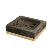 3SC Palace Marmo Мыльница настольная, цвет: мрамор Emperador dark/золото 24к. . PA01AEMGD