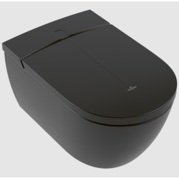 Унитаз-биде, Villeroy Boch, Viclean, подвесной, шгв 385-595-400, CeramicPlus, цвет-Pure Black