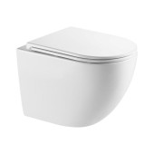 AQM2002L Унитаз подвесной с сиденьем SoftClose, смыв QUIET, скрытый крепеж. 520x365x360 AQM2002L