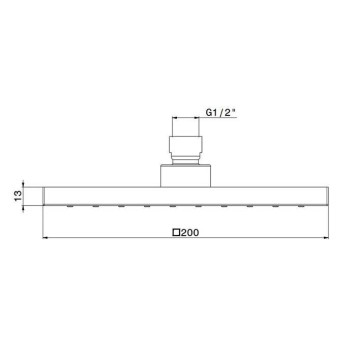 Kerama Marazzi Futura Верхняя душ, 20х20см., laquo;тропический дождь, без кронштейна, цвет: черный матовый-1