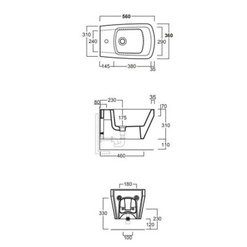 Simas Baden Baden Биде подвесное 56х36 см, с 1 отв под смеситель, цвет белый матовый-1