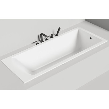 Salini Cascata KIT Встраиваемая ванна 170.6х75.1х60см., донный клапан amp;quot;Click-Clack amp;quot; белый, сифон, ножки, мат-л: S-Stone, цвет: белый матовый-1