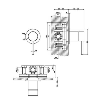 Gessi 316 Смеситель для душа, встраиваемый, цвет: Brushed Brass PVD-1