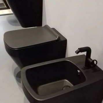 Simas Baden Baden Биде подвесное 56х36см., с 1 отв., цвет: черный матовый-1