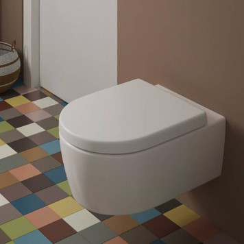 VilleroyBoch Avento Комплект унитаз-подвесной 37x53см, сиденье QuickRelease, SoftClose, цвет: альпийский белый. 5656HR01-2