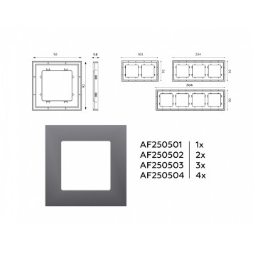 Рамка на 1 пост Ambrella Volt Qubi AF250501-3