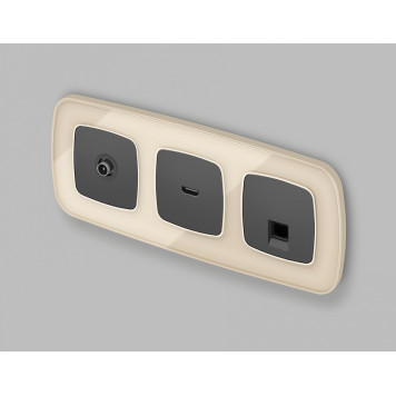 Розетка Ethernet RJ-45 и со шторками, без рамки Ambrella Volt OMEGA MO912005-1