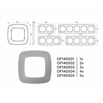 Рамка на 2 поста Ambrella Volt Ecta OF140502-2