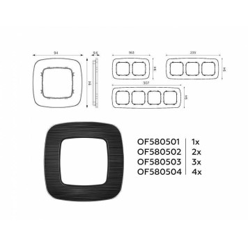 Рамка на 1 пост Ambrella Volt Radian Металл OF580501-3