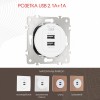 Розетка USB, без рамки Arte Milano am-202 202.46-1.white