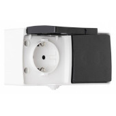 Блок с выключателями одноклавишными влагозащищенными Arte Milano am-309 309.52-1.grey