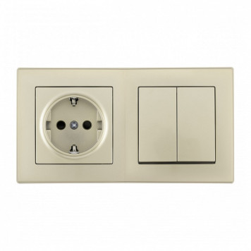 Блок с розеткой и выключателем Arte Milano SET06-2 SET06-2-30-2-40-1 shampan