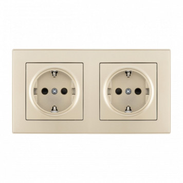 Розетка с заземлением и со шторкой Arte Milano SET06-2 SET06-2-40-1x2 shampan