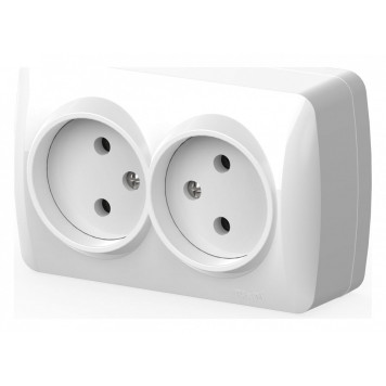 Розетка двойная без заземления Elbi Eleсtriс Alsu 7 504-010200-908-1