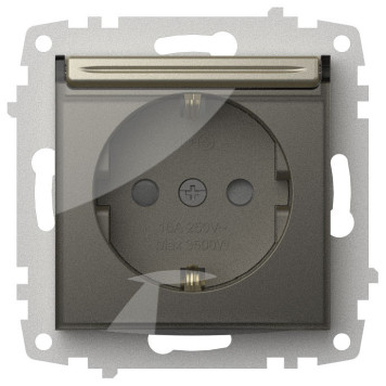Розетка с заземлением и со шторкой, без рамки с крышкой Elbi Eleсtriс Zena Vega 609-011400-219-1