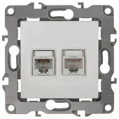 Розетка двойная RJ-11 и Ethernet RJ-45, без рамки Эра Эра 12 12-3109-01