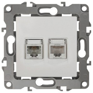 Розетка двойная RJ-11 и Ethernet RJ-45, без рамки Эра Эра 12 12-3109-01