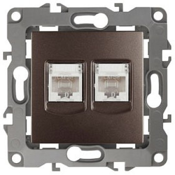 Розетка двойная Ethernet RJ-45 без рамки Эра Эра 12 12-3108-13