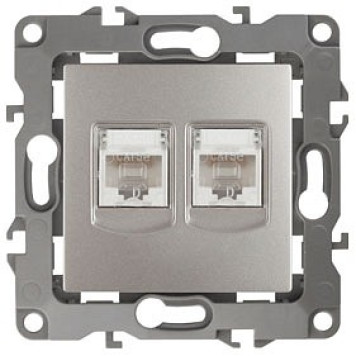 Розетка двойная Ethernet RJ-45 без рамки Эра Эра 12 12-3108-15