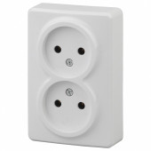 Розетка двойная без заземления Эра Эра Эксперт 11-2202-01
