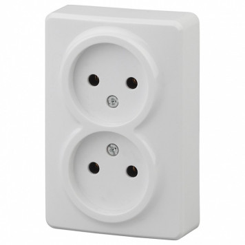 Розетка двойная без заземления Эра Эра Эксперт 11-2202-01