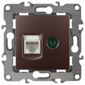 ТВ-розетка и розетка Ethernet RJ-45 без рамки Эра Эра 12 12-3110-13