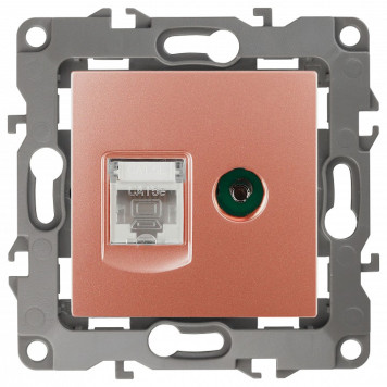 ТВ-розетка и розетка Ethernet RJ-45 без рамки Эра Эра 12 12-3110-14