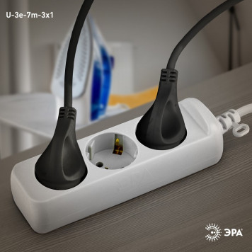 Удлинитель Эра U-3e-7m-3x1-3